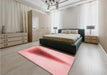 Patterned Red Rug in a Bedroom, pat3779rd