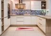 Patterned Red Rug in a Kitchen, pat3779rd