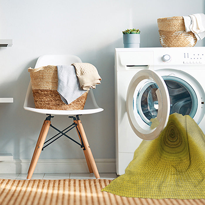 Machine Washable Transitional Bold Yellow Rug in a Washing Machine, wshpat3779yw