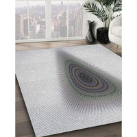 Patterned Platinum Gray Novelty Rug, pat3779