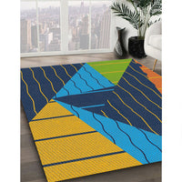 Patterned Green Novelty Rug, pat377