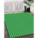 Patterned Neon Green Rug in Family Room, pat378grn