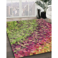 Patterned Green Rug, pat3780brn