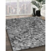 Machine Washable Transitional Grey Gray Rug in a Family Room, wshpat3780gry