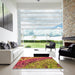 Machine Washable Transitional Red Rug in a Kitchen, wshpat3780org