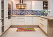 Patterned Red Rug in a Kitchen, pat3780org