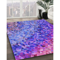 Patterned Blue Violet Purple Rug, pat3780pur