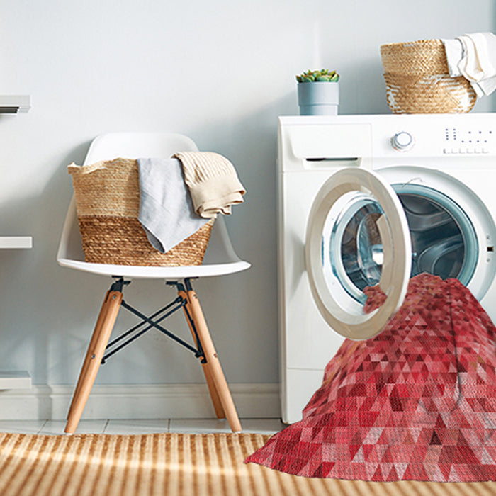 Machine Washable Transitional Red Rug in a Washing Machine, wshpat3780rd