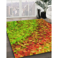 Patterned Pistachio Green Rug, pat3780yw