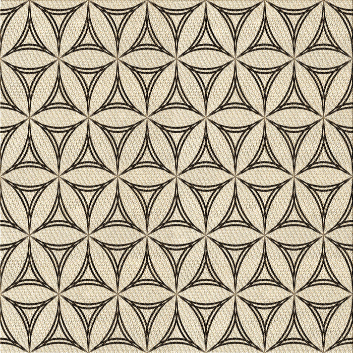 Round Patterned Wheat Beige Rug, pat3781brn