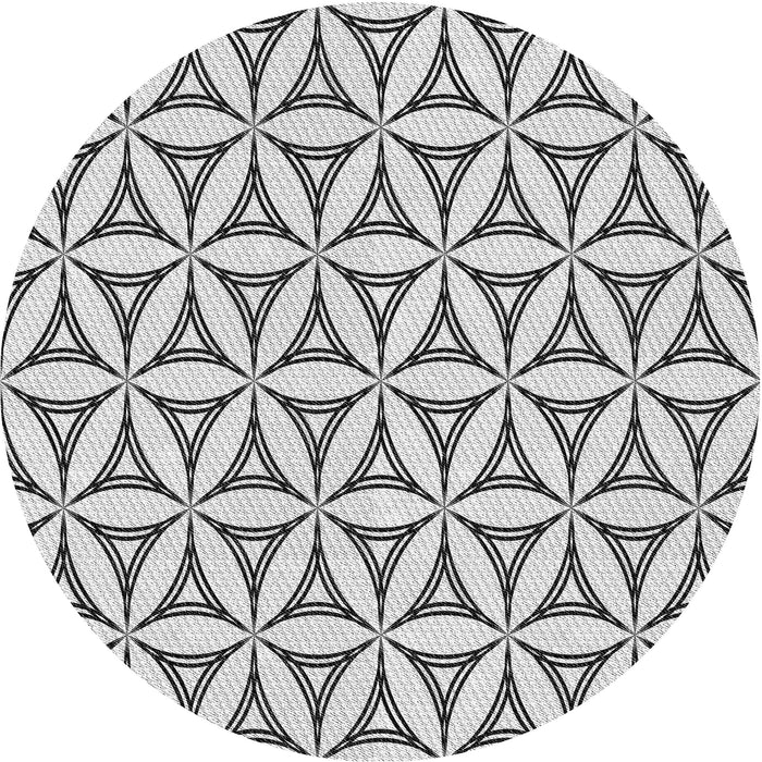 Square Patterned Platinum Gray Rug, pat3781gry