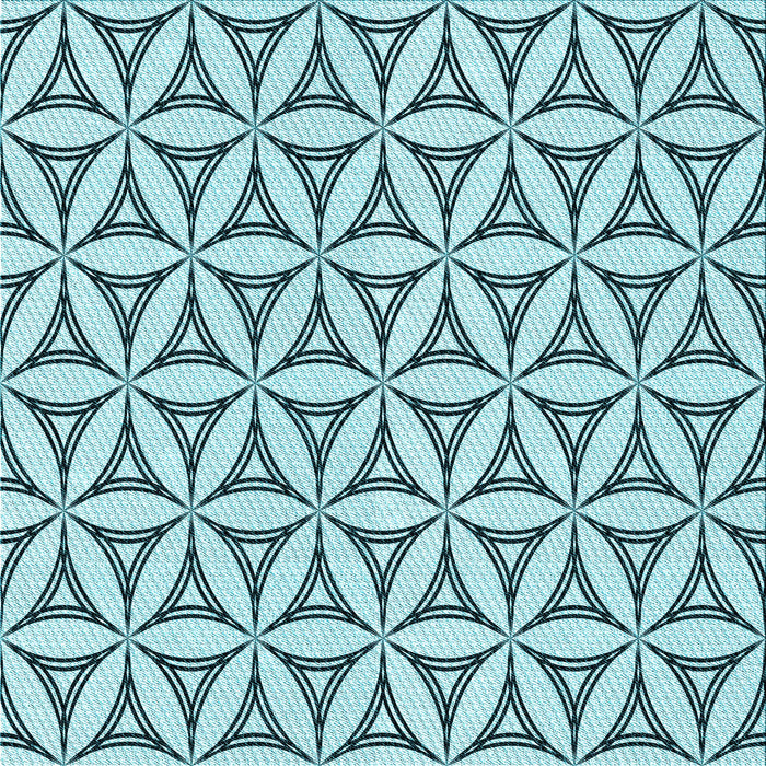 Round Patterned Aquamarine Stone Green Rug, pat3781lblu