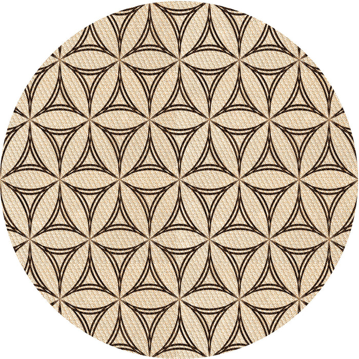 Square Patterned Sienna Brown Rug, pat3781org