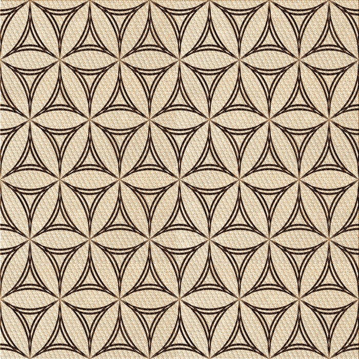 Round Patterned Sienna Brown Rug, pat3781org