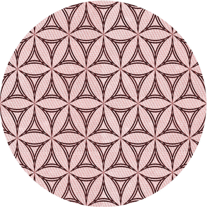 Square Patterned Light Rose Pink Rug, pat3781rd