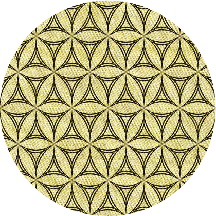 Square Machine Washable Transitional Mustard Yellow Rug in a Living Room, wshpat3781yw