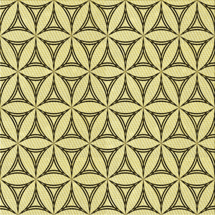 Round Patterned Mustard Yellow Rug, pat3781yw