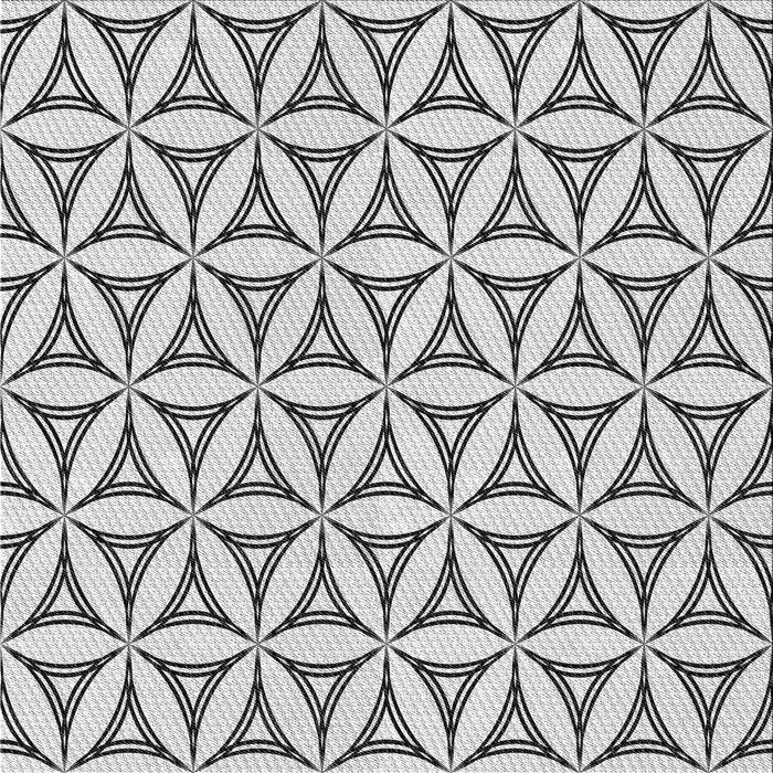 Square Patterned Carbon Gray Novelty Rug, pat3781