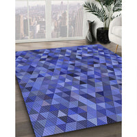 Patterned Light Slate Blue Rug, pat3782blu