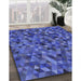 Patterned Light Slate Blue Rug in Family Room, pat3782blu