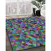 Machine Washable Transitional Cadet Blue Green Rug in a Family Room, wshpat3782