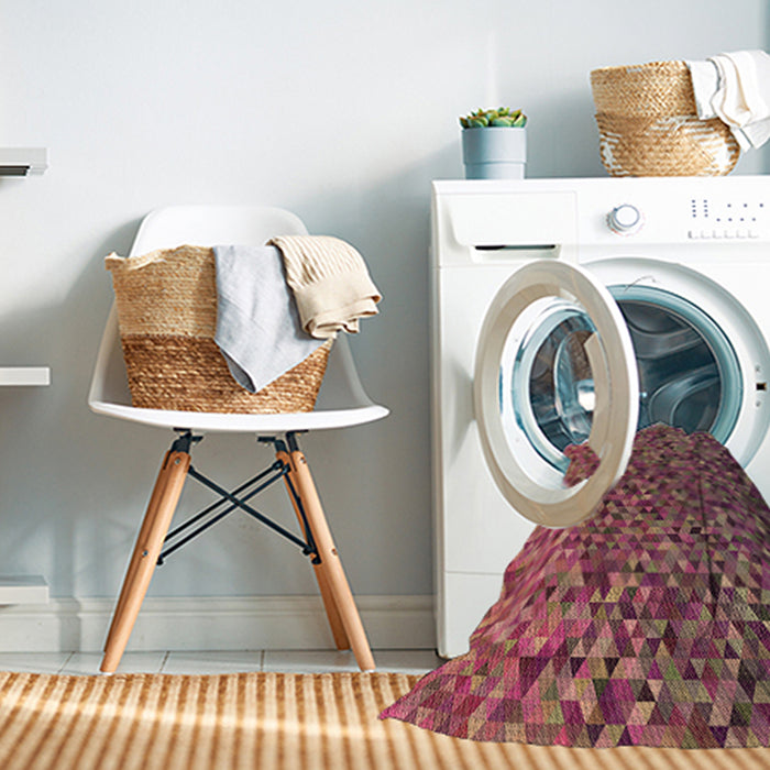 Machine Washable Transitional Copper Red Pink Rug in a Washing Machine, wshpat3783brn