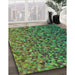 Machine Washable Transitional Army Green Rug in a Family Room, wshpat3783grn