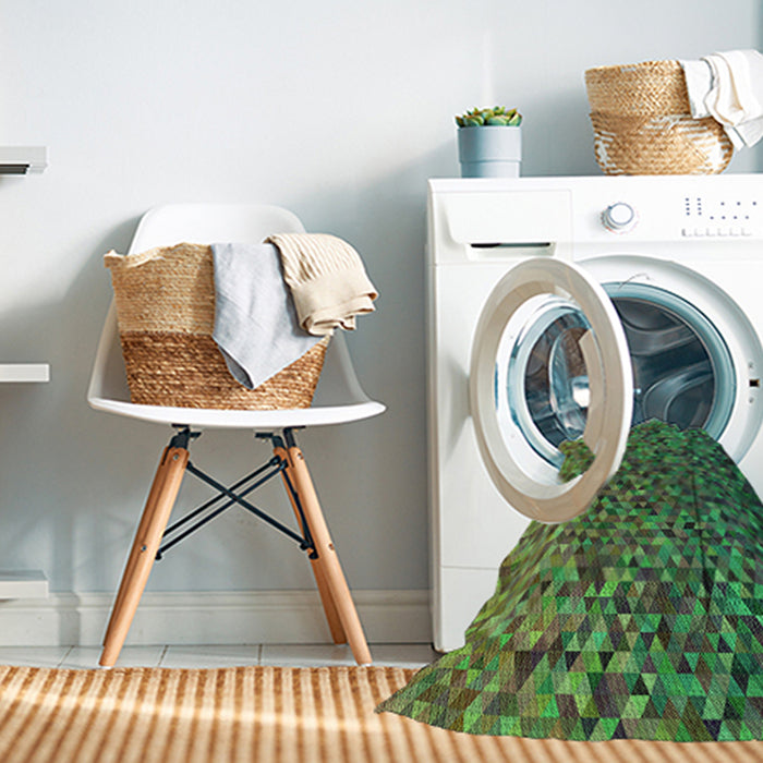 Machine Washable Transitional Army Green Rug in a Washing Machine, wshpat3783grn