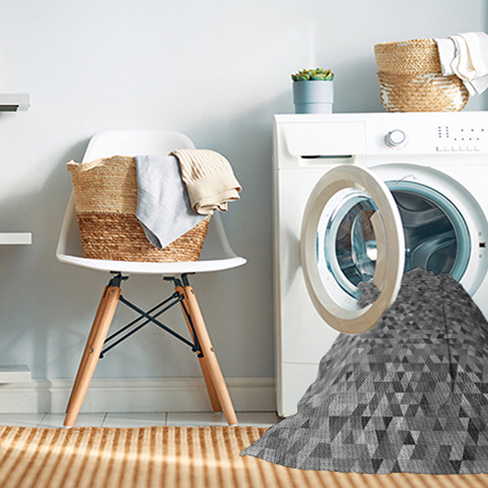 Machine Washable Transitional Grey Gray Rug in a Washing Machine, wshpat3783gry