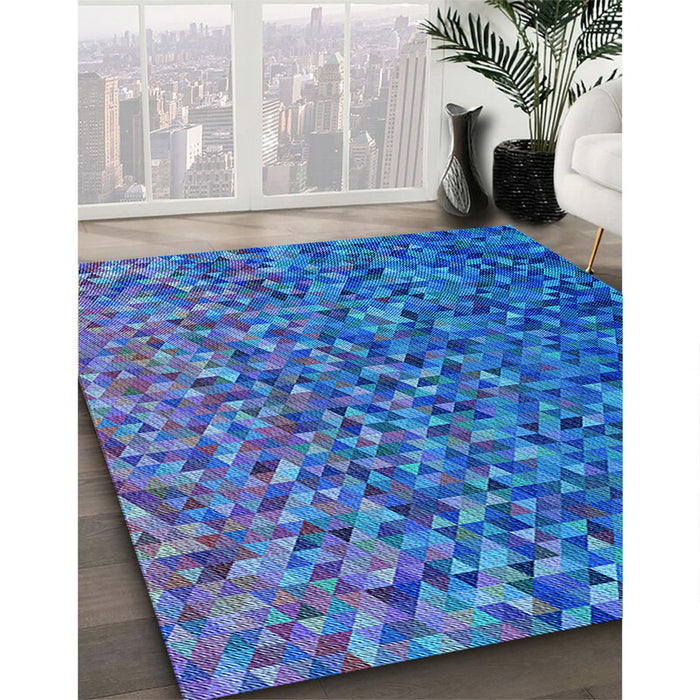 Machine Washable Transitional Blue Rug in a Family Room, wshpat3783lblu