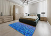 Patterned Blue Rug in a Bedroom, pat3783lblu