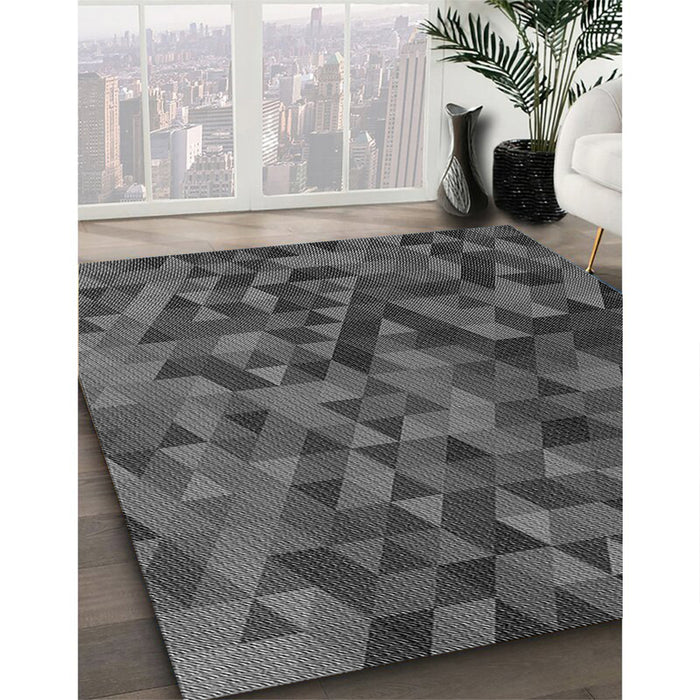 Machine Washable Transitional Silver Gray Rug in a Family Room, wshpat3784gry