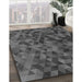 Patterned Silver Gray Rug in Family Room, pat3784gry