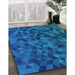 Machine Washable Transitional Blueberry Blue Rug in a Family Room, wshpat3784lblu