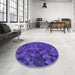 Round Patterned Purple Rug in a Office, pat3784pur