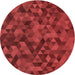 Square Patterned Tomato Red Rug, pat3784rd