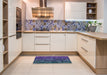 Patterned Purple Modern Rug in a Kitchen, pat3784