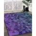 Machine Washable Transitional Periwinkle Purple Rug in a Family Room, wshpat3784
