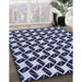 Patterned Night Blue Rug in Family Room, pat3785blu