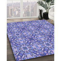 Patterned Jeans Blue Rug, pat3786blu