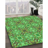 Patterned Green Rug, pat3786grn