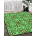 Patterned Green Rug in Family Room, pat3786grn