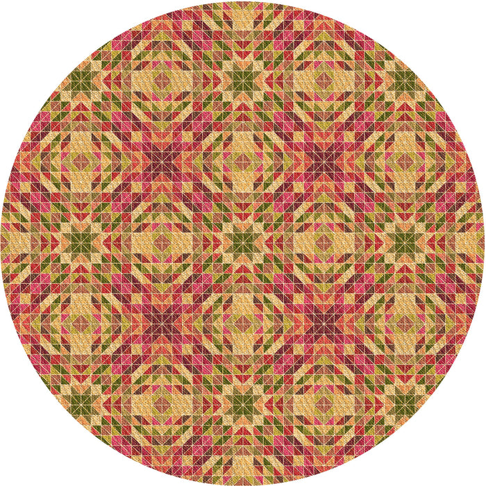 Square Patterned Yellow Rug, pat3786org