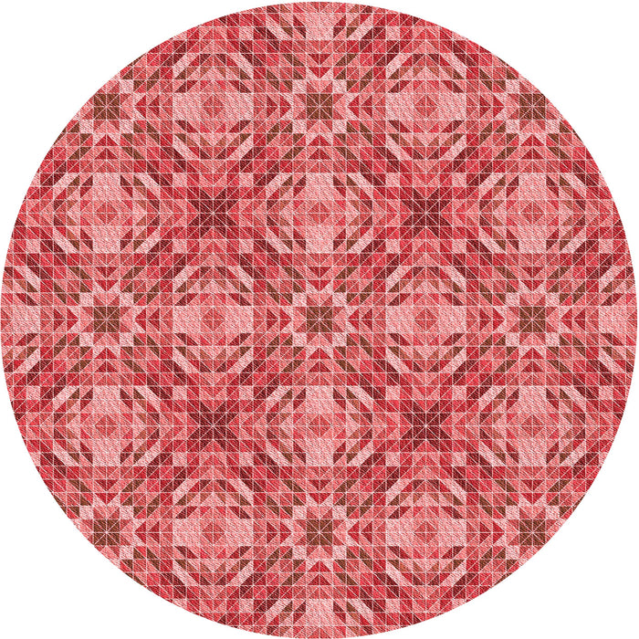 Square Patterned Light Coral Pink Rug, pat3786rd