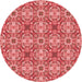 Square Patterned Light Coral Pink Rug, pat3786rd