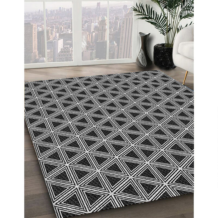 Patterned Midnight Gray Rug in Family Room, pat3787gry