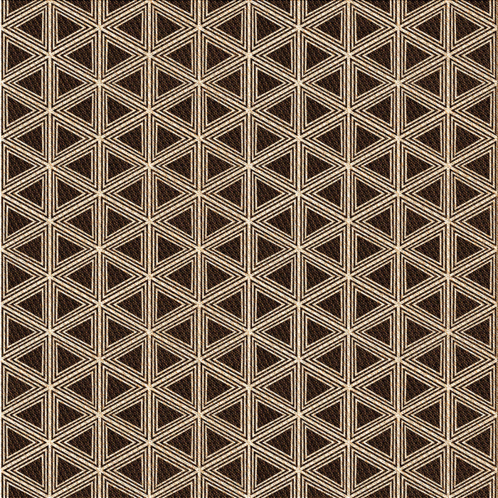 Round Patterned Black Brown Rug, pat3787org