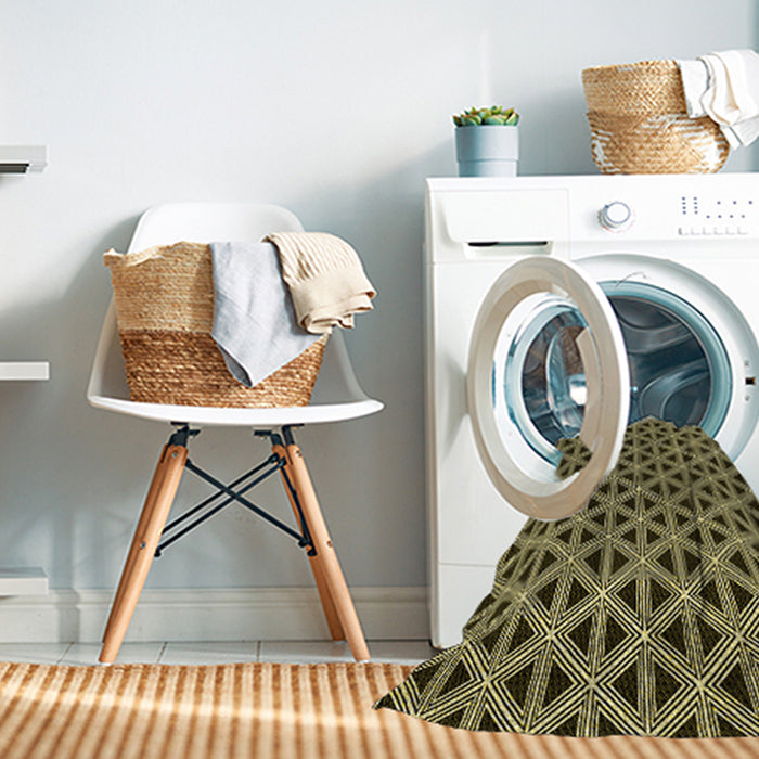 Machine Washable Transitional Metallic Gold Rug in a Washing Machine, wshpat3787yw