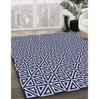 Patterned Night Blue Rug, pat3788blu