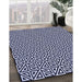 Patterned Night Blue Rug in Family Room, pat3788blu